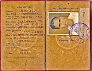 Historical Passport of Astrologer Ramapada Acharjee's father – A legacy of professional astrology since generations